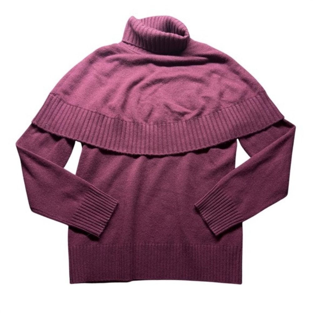Antonio Melani Cashmere Turtleneck Sweater Women L Layered Blair Garnet Red
